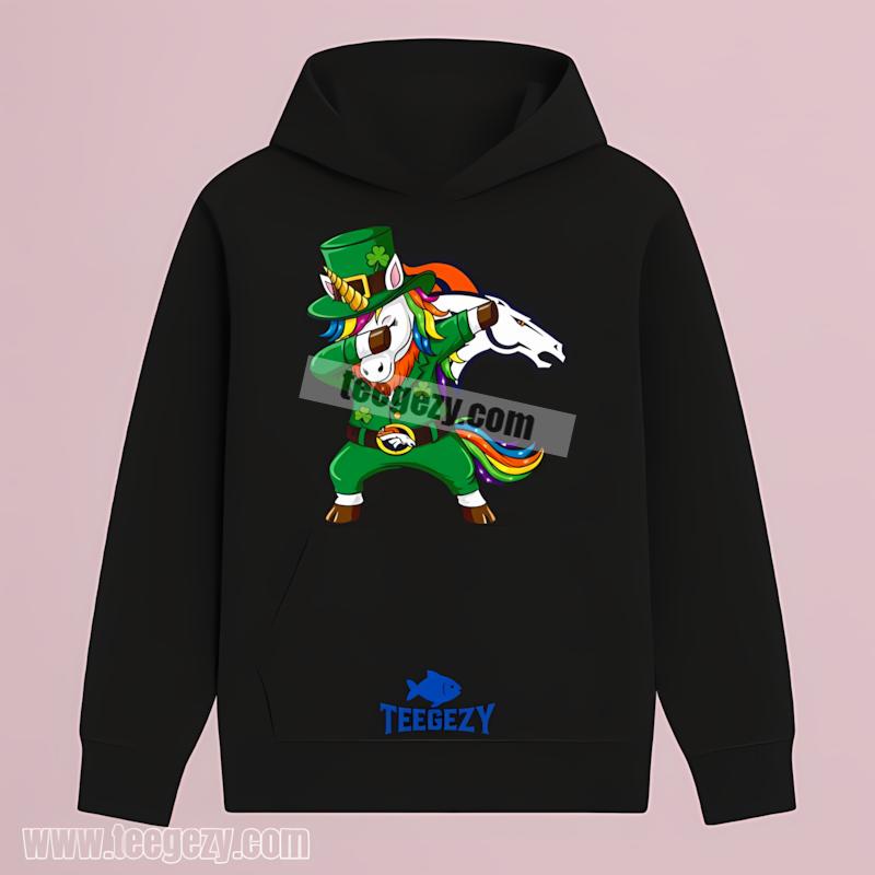 Denver Broncos St Patricks Day Vs Dabbing Unicorn Hoodie Denver Broncos St Patricks Day Vs Dabbing Unicorn Hoodie