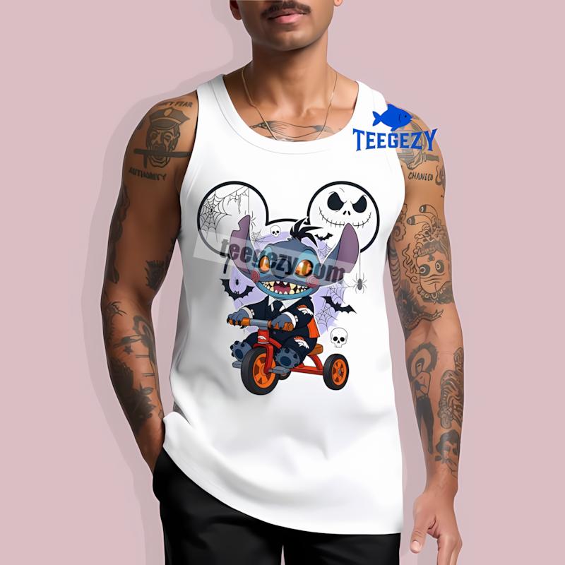 Denver Broncos Stitch Saw Halloween Retro Tanktop Denver Broncos Stitch Saw Halloween Retro Tanktop