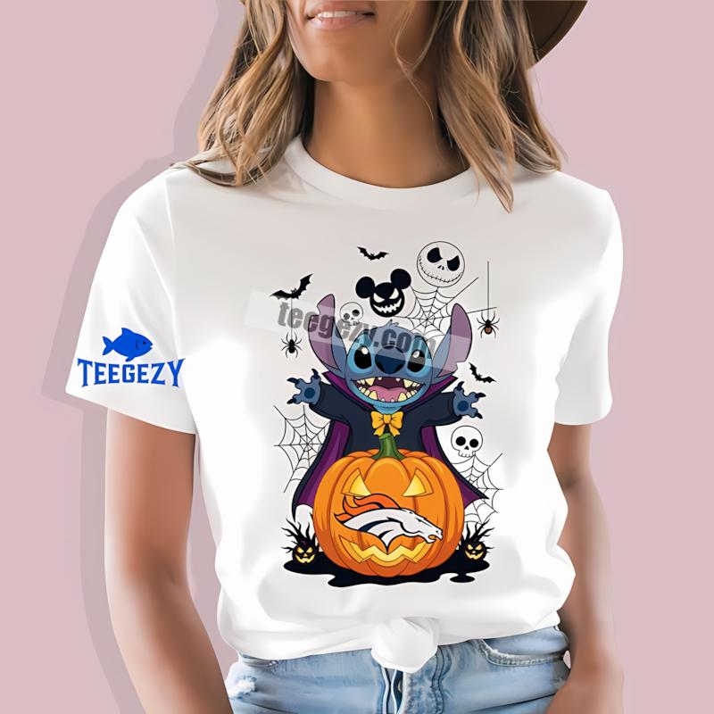 Denver Broncos Stitch Witch Halloween Funny T-Shirt Denver Broncos Stitch Witch Halloween Funny T-Shirt