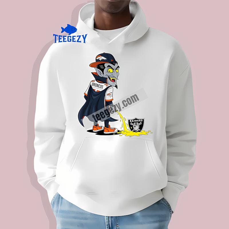 Denver Broncos Vs Raiders Dracula Rivalry Cotton Hoodie Denver Broncos Vs Raiders Dracula Rivalry Cotton Hoodie