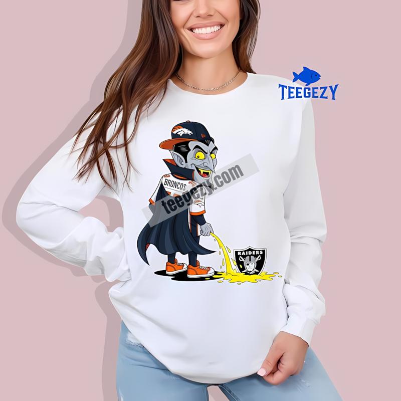Denver Broncos Vs Raiders Dracula Rivalry Cotton Long Sleeve Denver Broncos Vs Raiders Dracula Rivalry Cotton Long Sleeve