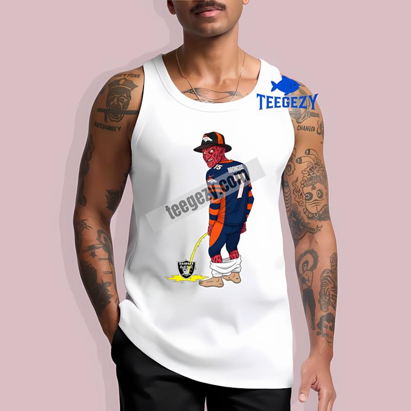 Denver Broncos Vs Raiders Freddy Krueger Rivalry Retro Tanktop Denver Broncos Vs Raiders Freddy Krueger Rivalry Retro Tanktop