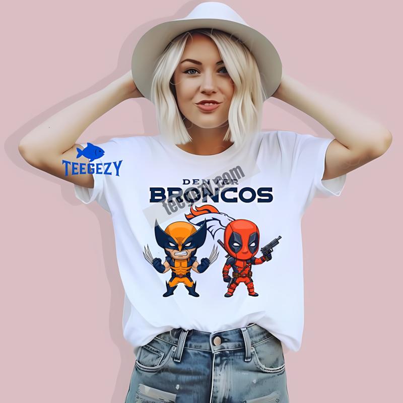 Denver Broncos Wolverine Deadpool Superhero Womens T-Shirt Denver Broncos Wolverine Deadpool Superhero Womens T-Shirt