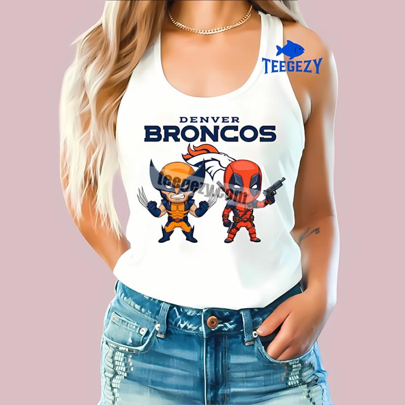 Denver Broncos Wolverine Deadpool Superhero Womens Tanktop Denver Broncos Wolverine Deadpool Superhero Womens Tanktop