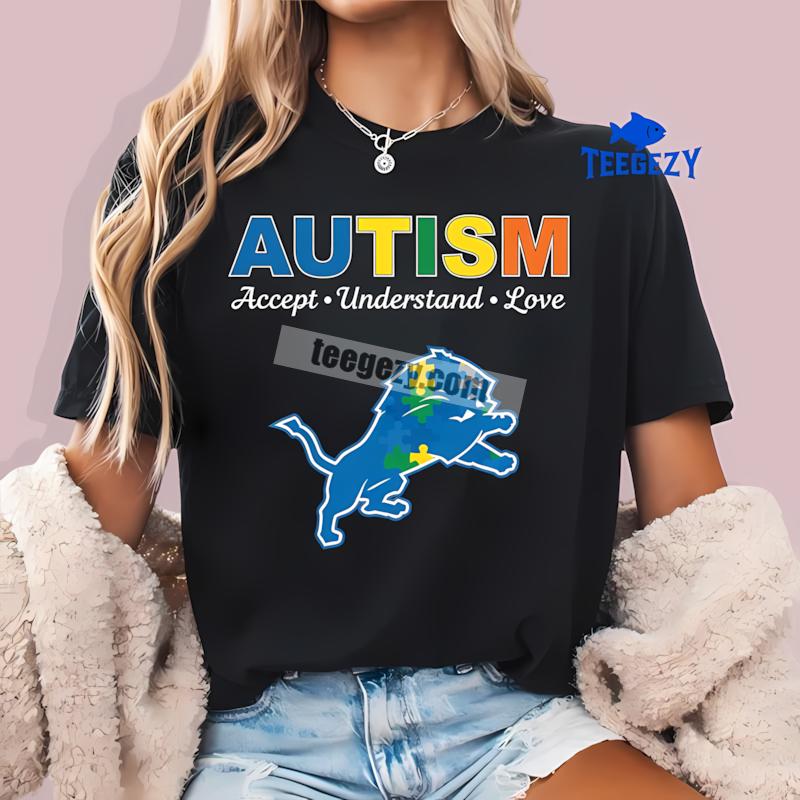Detroit Lions Autism Awareness Accept Understand Love Vintage T-Shirt Detroit Lions Autism Awareness Accept Understand Love Vintage T-Shirt