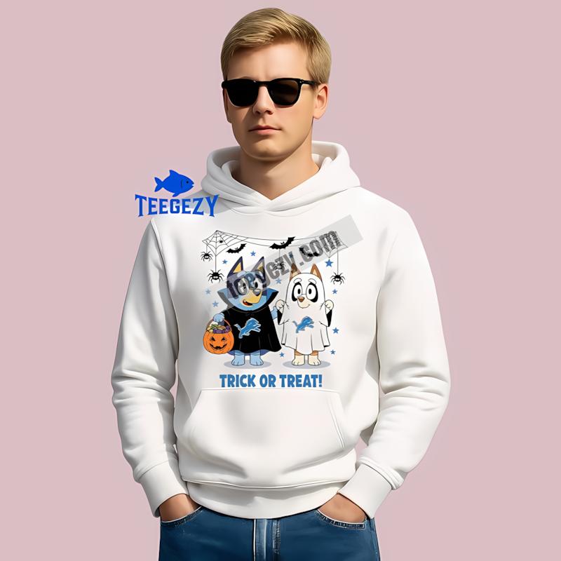 Detroit Lions Bluey Bingo Trick Or Treat Halloween Hoodie Detroit Lions Bluey Bingo Trick Or Treat Halloween Hoodie