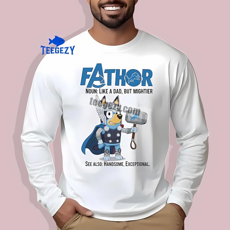 Detroit Lions Bluey Fathor Graphic Long Sleeve Detroit Lions Bluey Fathor Graphic Long Sleeve