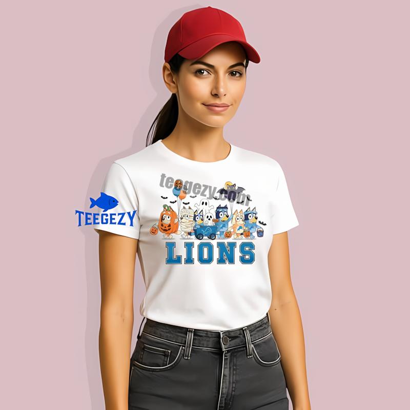 Detroit Lions Bluey Halloween Parade Costume Custom T-Shirt Detroit Lions Bluey Halloween Parade Costume Custom T-Shirt