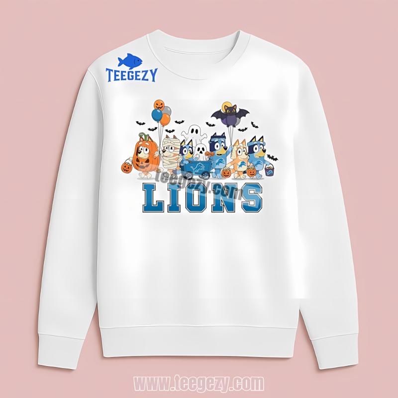 Detroit Lions Bluey Halloween Parade Costume Custom Long Sleeve Detroit Lions Bluey Halloween Parade Costume Custom Long Sleeve