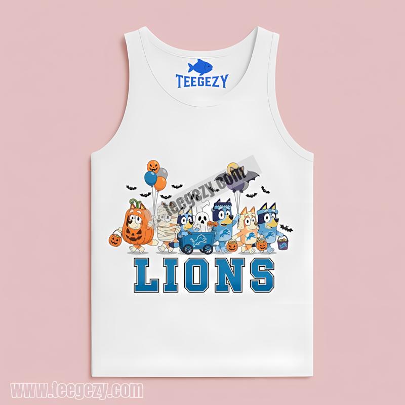 Detroit Lions Bluey Halloween Parade Costume Custom Tanktop Detroit Lions Bluey Halloween Parade Costume Custom Tanktop