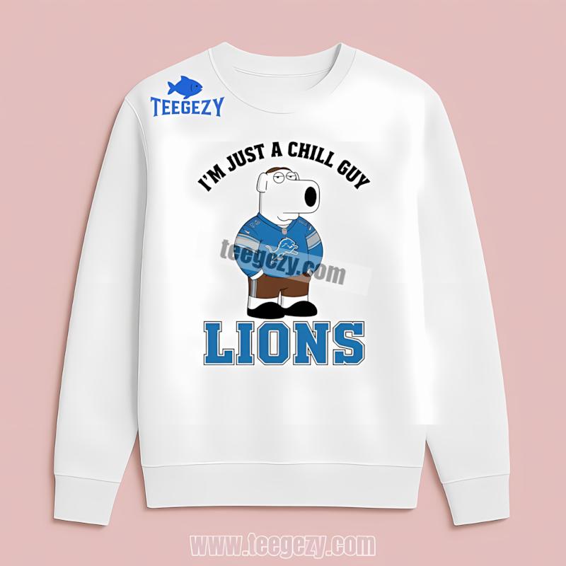 Detroit Lions Brian Griffin Chill Guy Long Sleeve Detroit Lions Brian Griffin Chill Guy Long Sleeve