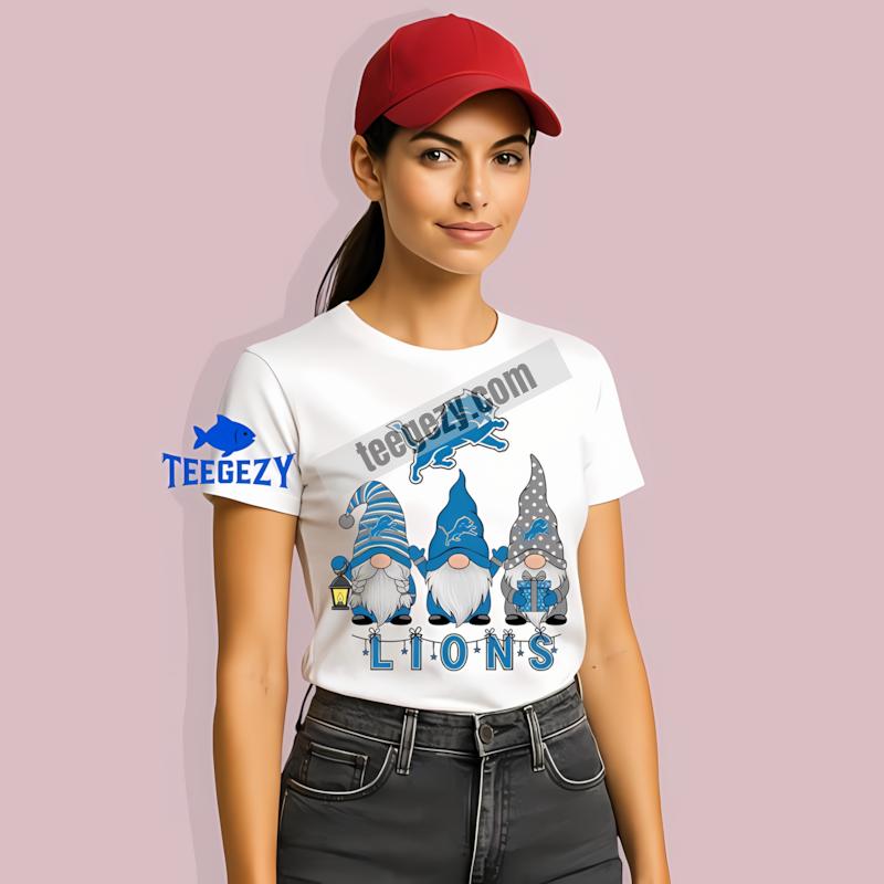 Detroit Lions Christmas Gnomes Printed T-Shirt Detroit Lions Christmas Gnomes Printed T-Shirt