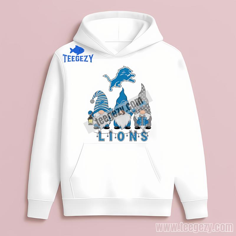 Detroit Lions Christmas Gnomes Printed Hoodie Detroit Lions Christmas Gnomes Printed Hoodie