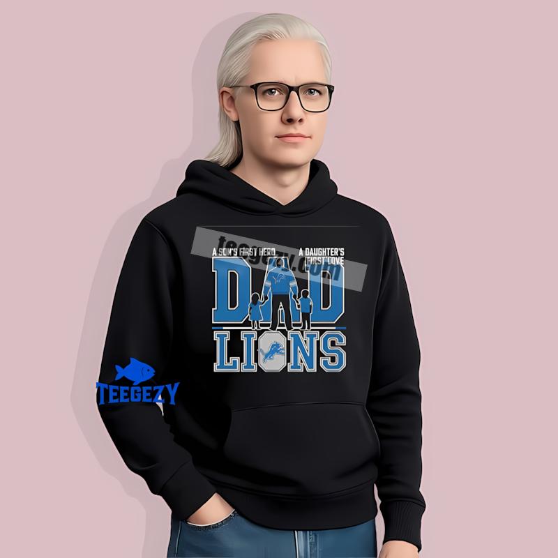 Detroit Lions Dad Fathers Day Sons Hero Daughters Love Mens Hoodie Detroit Lions Dad Fathers Day Sons Hero Daughters Love Mens Hoodie