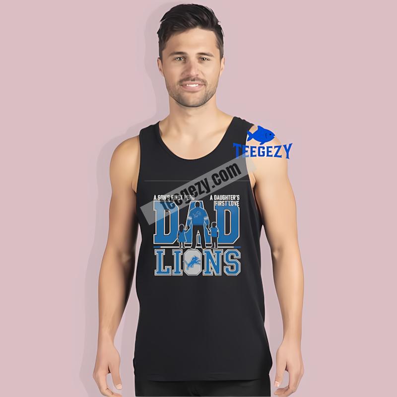 Detroit Lions Dad Fathers Day Sons Hero Daughters Love Mens Tanktop Detroit Lions Dad Fathers Day Sons Hero Daughters Love Mens Tanktop