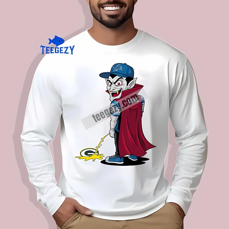 Detroit Lions Dracula Green Bay Packers Rivalry Mens Long Sleeve Detroit Lions Dracula Green Bay Packers Rivalry Mens Long Sleeve