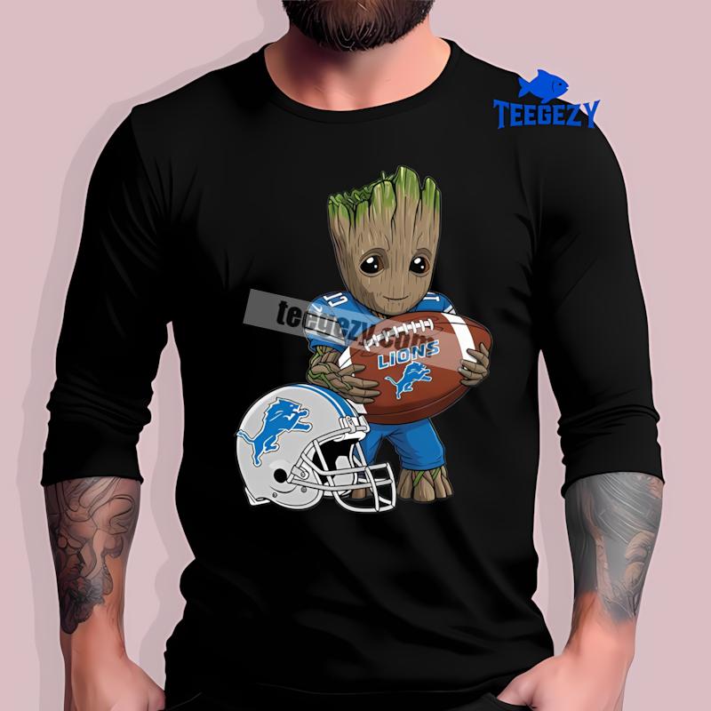 Detroit Lions Groot Football Custom Long Sleeve Detroit Lions Groot Football Custom Long Sleeve