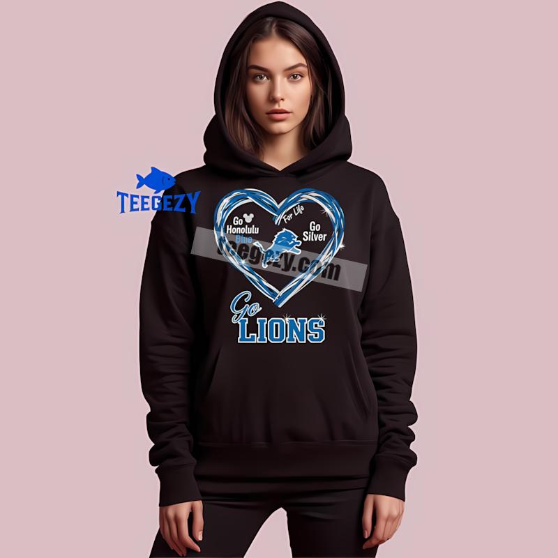 Detroit Lions Heart Go Honolulu Blue Go Silver Graphic Hoodie Detroit Lions Heart Go Honolulu Blue Go Silver Graphic Hoodie