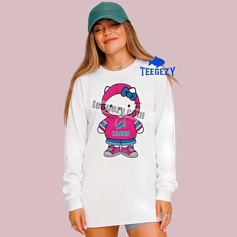 Detroit Lions Hello Kitty Womens Long Sleeve Detroit Lions Hello Kitty Womens Long Sleeve