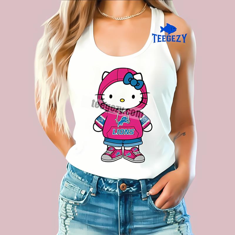 Detroit Lions Hello Kitty Womens Tanktop Detroit Lions Hello Kitty Womens Tanktop