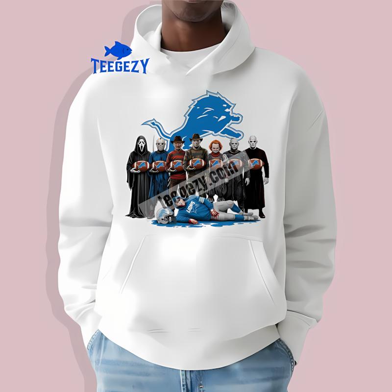 Detroit Lions Horror Movie Characters Halloween Adults Hoodie Detroit Lions Horror Movie Characters Halloween Adults Hoodie