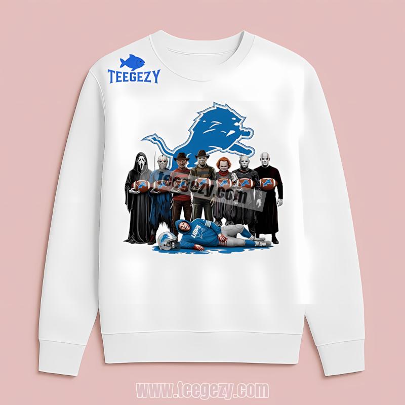 Detroit Lions Horror Movie Characters Halloween Adults Long Sleeve Detroit Lions Horror Movie Characters Halloween Adults Long Sleeve