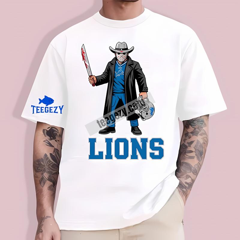 Detroit Lions Jason Voorhees Halloween Retro T-Shirt Detroit Lions Jason Voorhees Halloween Retro T-Shirt