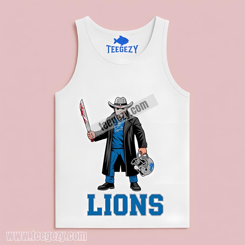 Detroit Lions Jason Voorhees Halloween Retro Tanktop Detroit Lions Jason Voorhees Halloween Retro Tanktop