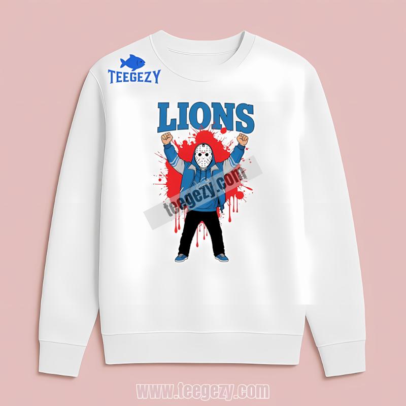 Detroit Lions Jason Voorhees Victory Halloween Long Sleeve Detroit Lions Jason Voorhees Victory Halloween Long Sleeve