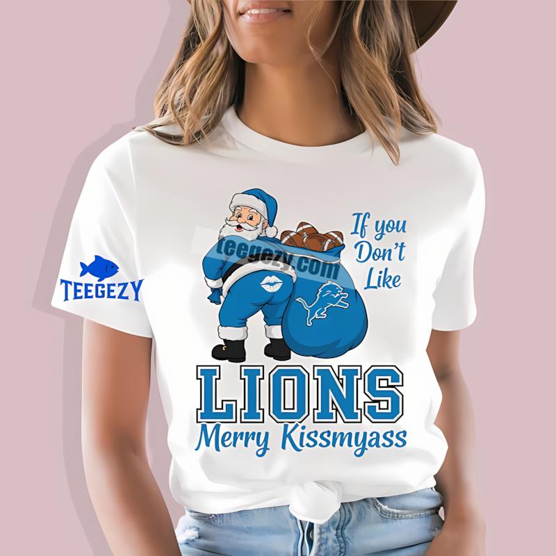 Detroit Lions Merry Kissmyass Santa Funny Personalized T-Shirt Detroit Lions Merry Kissmyass Santa Funny Personalized T-Shirt
