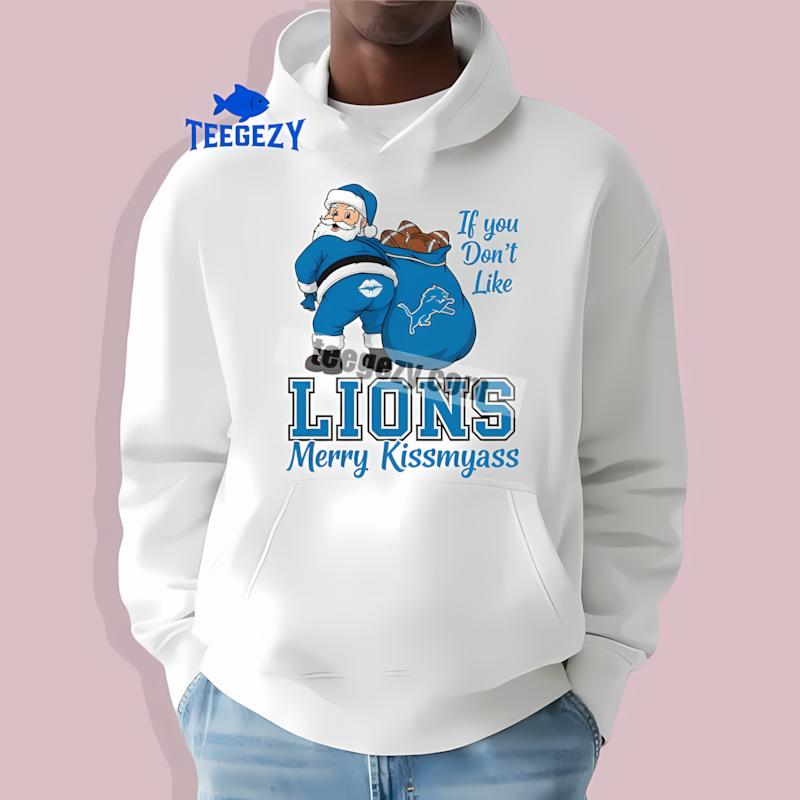 Detroit Lions Merry Kissmyass Santa Funny Personalized Hoodie Detroit Lions Merry Kissmyass Santa Funny Personalized Hoodie