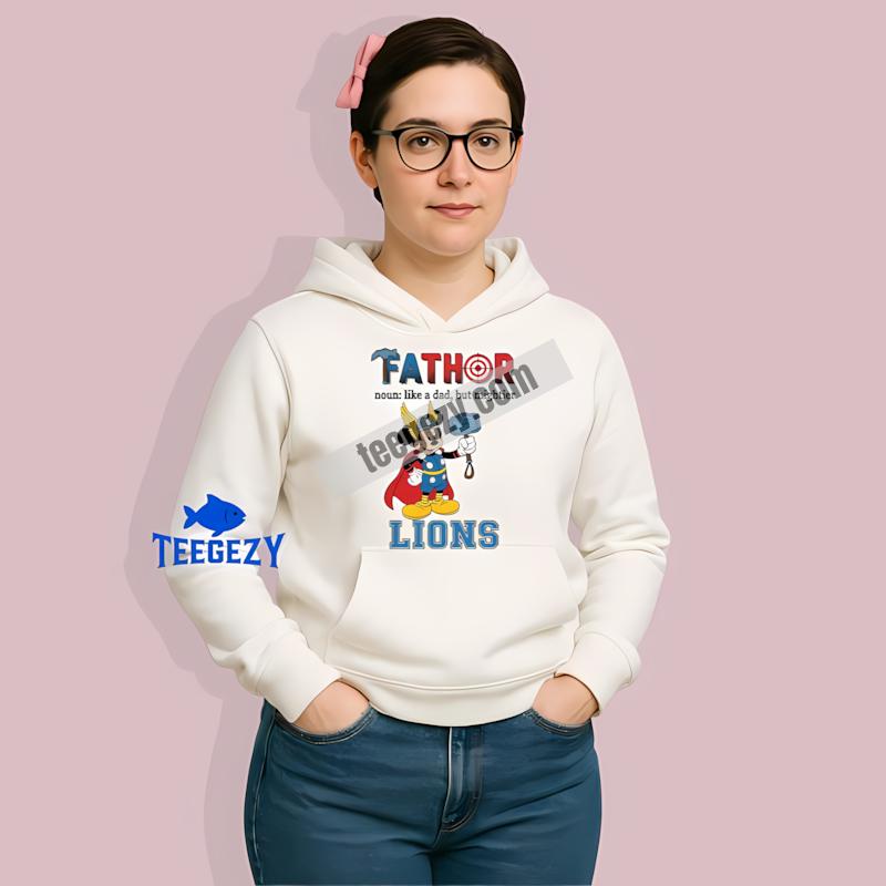 Detroit Lions Mickey Mouse Fathor Graphic Hoodie Detroit Lions Mickey Mouse Fathor Graphic Hoodie