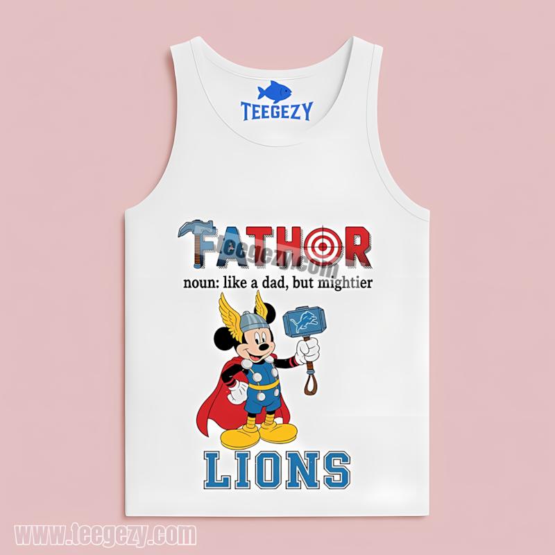 Detroit Lions Mickey Mouse Fathor Graphic Tanktop Detroit Lions Mickey Mouse Fathor Graphic Tanktop