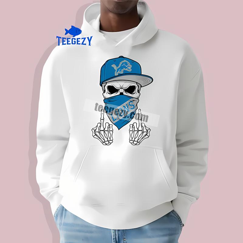 Detroit Lions Skull Bandana Graphic Hoodie Detroit Lions Skull Bandana Graphic Hoodie