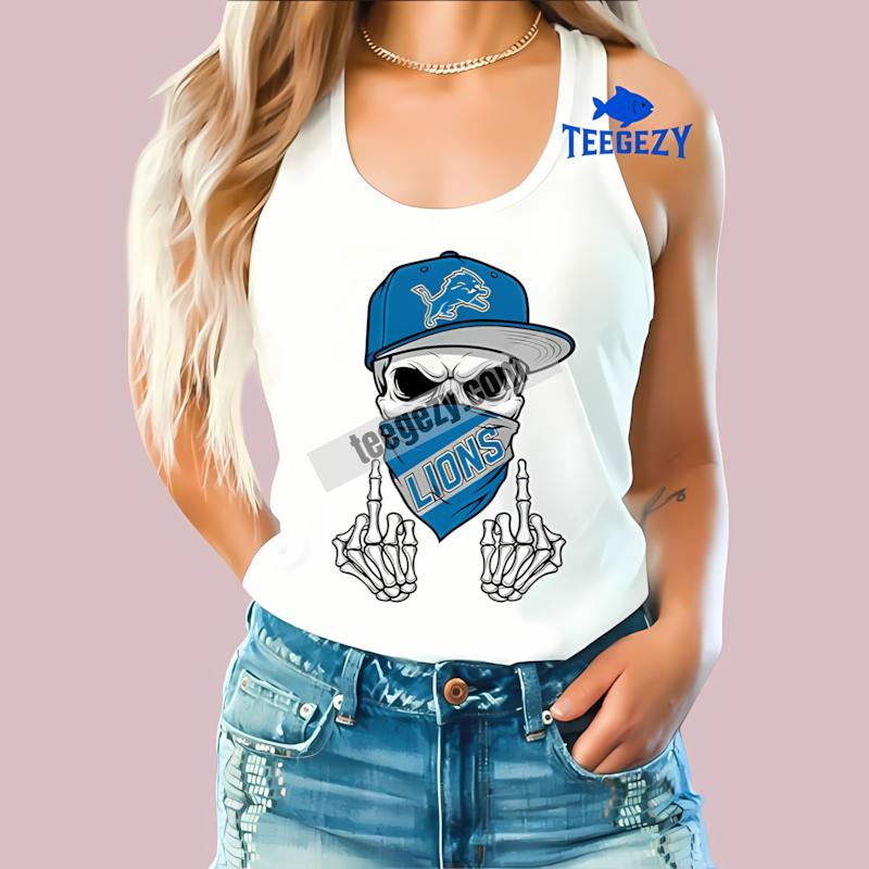 Detroit Lions Skull Bandana Graphic Tanktop Detroit Lions Skull Bandana Graphic Tanktop