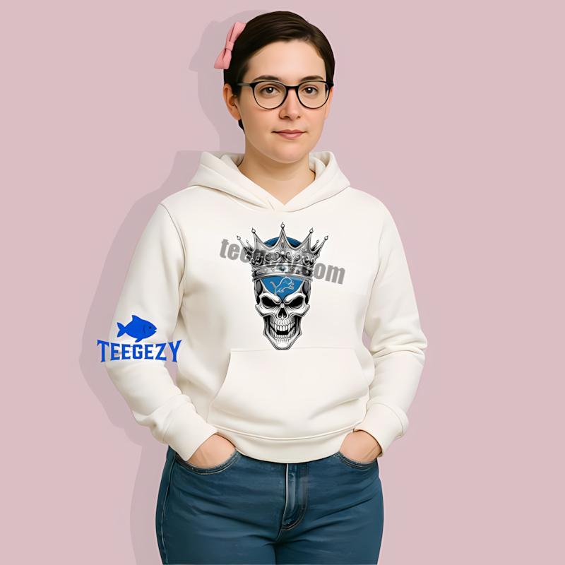 Detroit Lions Skull Crown Dark Grunge Hoodie Detroit Lions Skull Crown Dark Grunge Hoodie