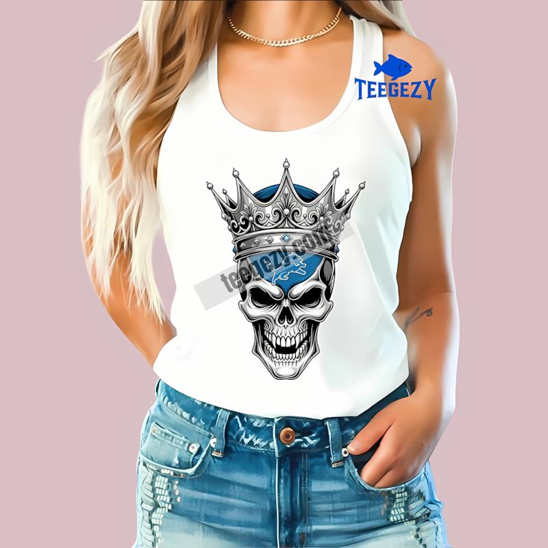 Detroit Lions Skull Crown Dark Grunge Tanktop Detroit Lions Skull Crown Dark Grunge Tanktop