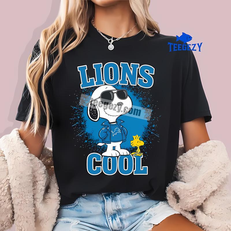Detroit Lions Snoopy Cool Mens T-Shirt Detroit Lions Snoopy Cool Mens T-Shirt