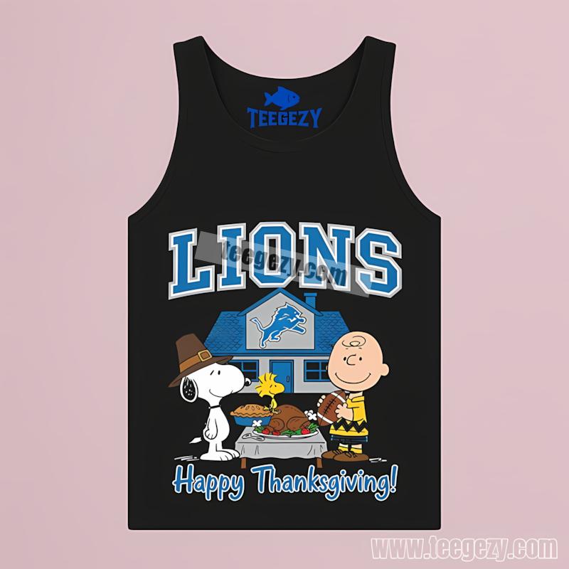 Detroit Lions Snoopy Thanksgiving All Day Tanktop Detroit Lions Snoopy Thanksgiving All Day Tanktop