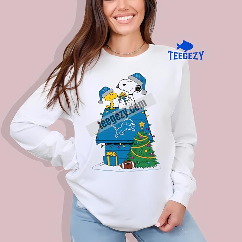 Detroit Lions Snoopy Woodstock Christmas Mens Long Sleeve Detroit Lions Snoopy Woodstock Christmas Mens Long Sleeve