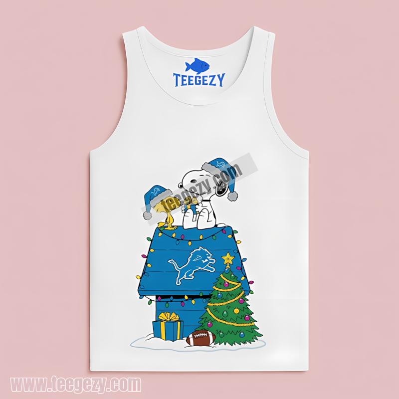 Detroit Lions Snoopy Woodstock Christmas Mens Tanktop Detroit Lions Snoopy Woodstock Christmas Mens Tanktop