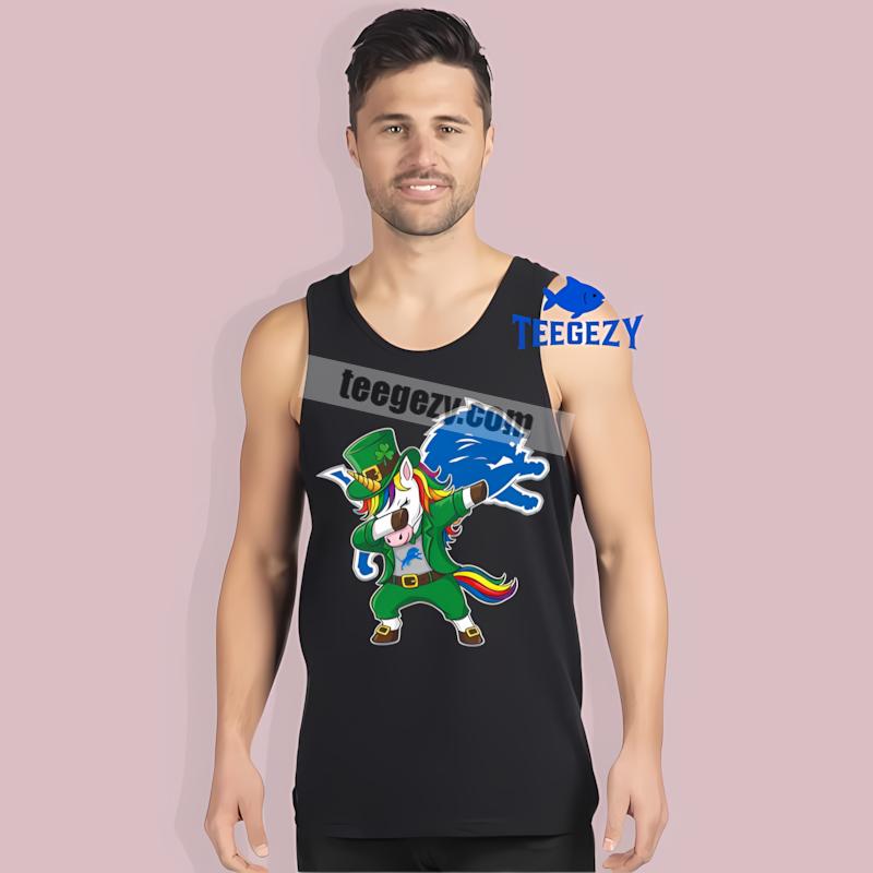 Detroit Lions St Patricks Day Vs Dabbing Unicorn Tanktop Detroit Lions St Patricks Day Vs Dabbing Unicorn Tanktop