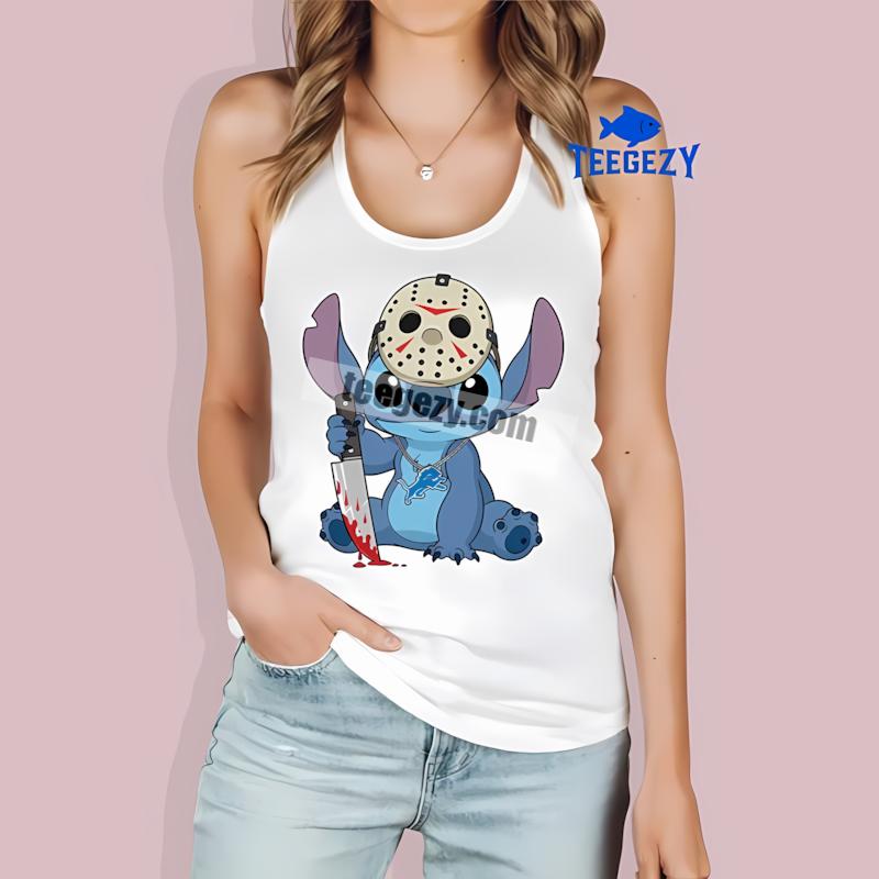 Detroit Lions Stitch Jason Halloween Funny Tanktop Detroit Lions Stitch Jason Halloween Funny Tanktop