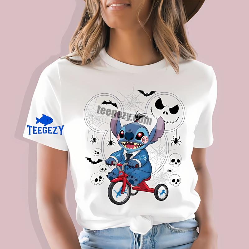 Detroit Lions Stitch Saw Halloween Graphic T-Shirt Detroit Lions Stitch Saw Halloween Graphic T-Shirt