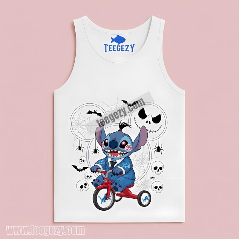 Detroit Lions Stitch Saw Halloween Graphic Tanktop Detroit Lions Stitch Saw Halloween Graphic Tanktop