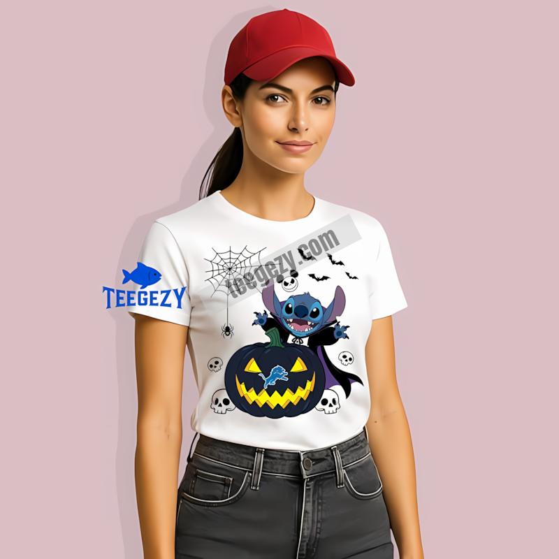 Detroit Lions Stitch Witch Halloween Retro T-Shirt Detroit Lions Stitch Witch Halloween Retro T-Shirt