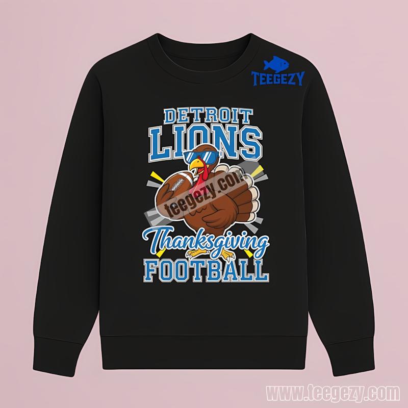 Detroit Lions Thanksgiving Football Turkey Personalized Long Sleeve Detroit Lions Thanksgiving Football Turkey Personalized Long Sleeve