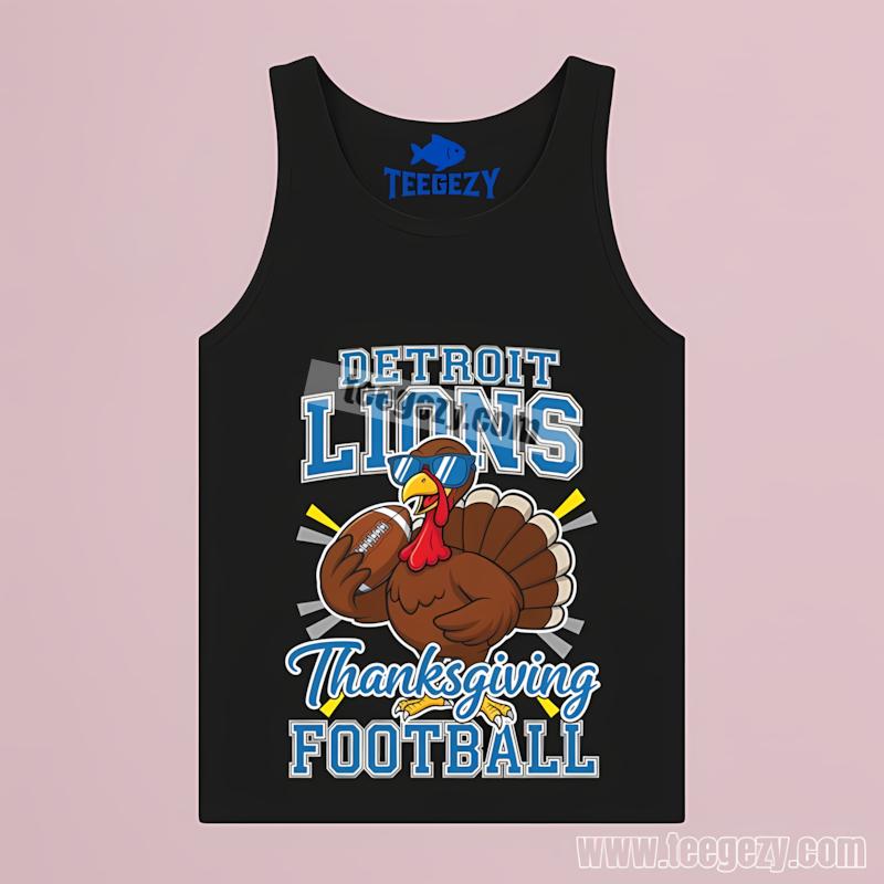 Detroit Lions Thanksgiving Football Turkey Personalized Tanktop Detroit Lions Thanksgiving Football Turkey Personalized Tanktop