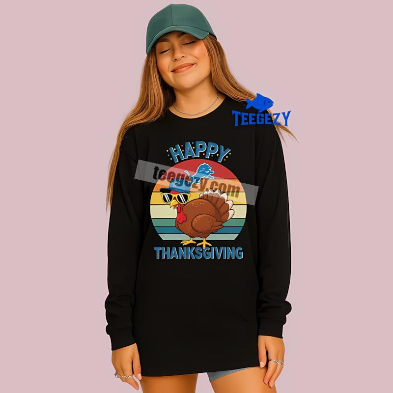 Detroit Lions Thanksgiving Turkey Vintage Long Sleeve Detroit Lions Thanksgiving Turkey Vintage Long Sleeve