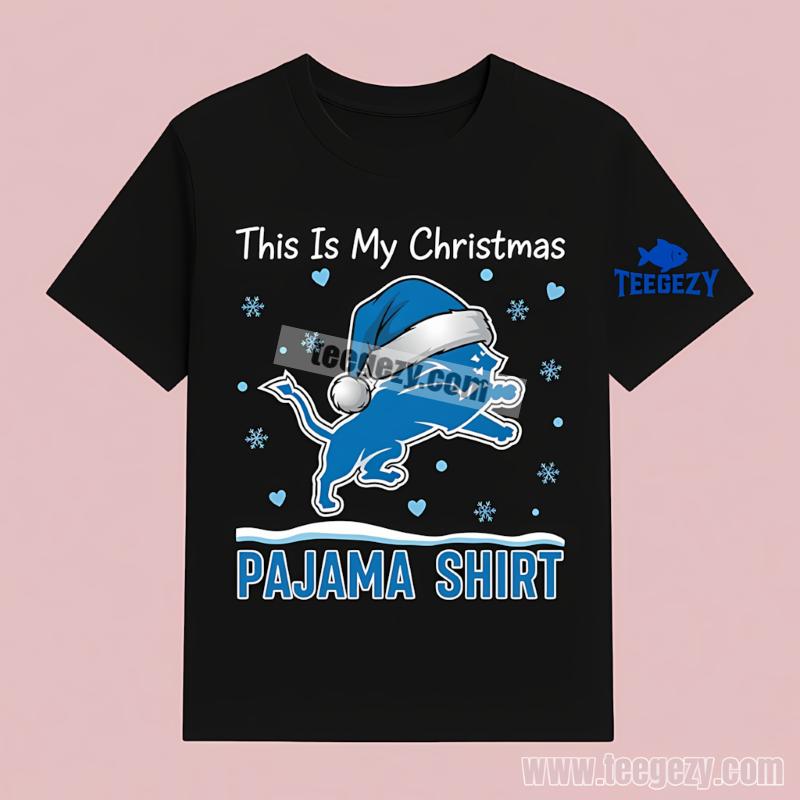 Detroit Lions This Is My Christmas Pajama Soft T-Shirt Detroit Lions This Is My Christmas Pajama Soft T-Shirt